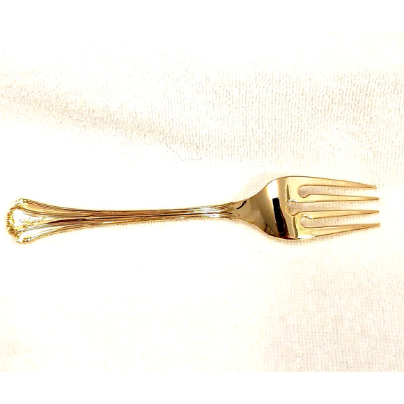 F.B. Rogers Gold DESSERT SALAD FORK Chippendale Gold Electroplate HOLIDAYS - Picture 6 of 9